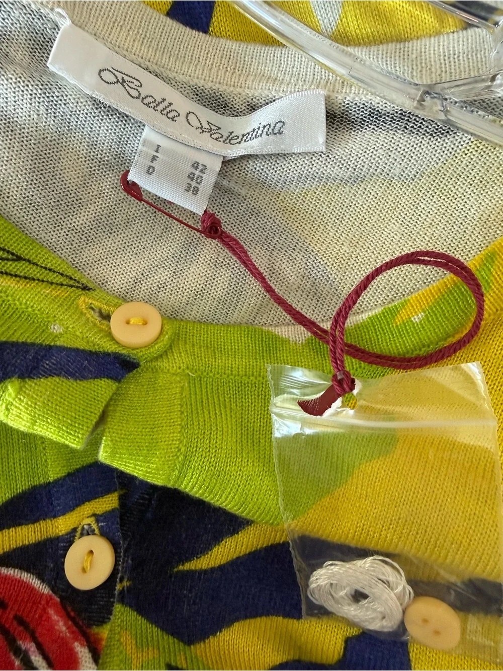 Balla Valentina Silk Cashmere Cardigan Sz 10 Tropical Fish Aquatic Marine Italy